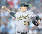  ?? TED S. WARREN — THE ASSOCIATED PRESS ?? Free-agent pitcher Trevor Cahill, who was an All-Star with the A’s in 2010, is back with the team on a one-year deal.