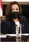  ?? CHIP SOMODEVILL­A Getty Images ?? Vice President Kamala Harris said ‘people should not come to the border now.’
