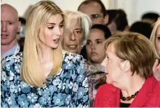  ?? Foto: Michael Kappeler, dpa ?? Ivanka Trump und Angela Merkel beim „W20“Gipfel.