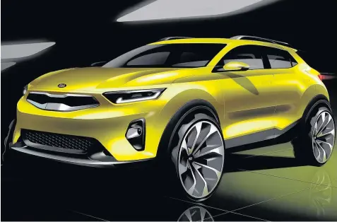  ??  ?? The Stonic is a compact crossover with European design flair which Kia says is inspired by the form and function of larger Kia SUVs