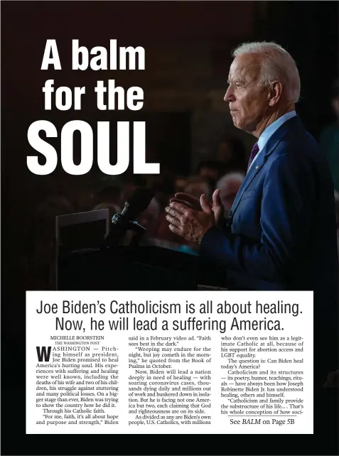  ?? (The New York Times/Jordan Gales) ?? President-elect Joe Biden speaks in Burlington, Iowa, on Wednesday, Aug. 7, 2019.