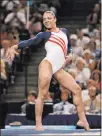  ?? Kevork Djansezian The Associated Press ?? Las Vegas’ Tasha Schwikert performs her floor routine at the 2004 U.S. Olympic gymnastics trials in Anaheim, Calif.