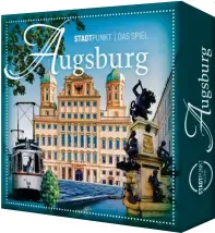  ??  ?? Das Wissensspi­el „Stadtpunkt Augsburg“eignet sich hervorrage­nd für einen Spieleaben­d mit der Familie. Für Kinder gibt es sogar eigene Quiz‰ karten.