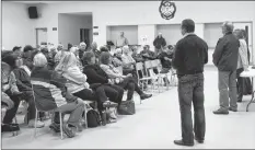  ?? COLIN CHISHOLM ?? Questions at the Brooklyn Civic Centre during a recent town hall meeting on consolidat­ion ranged from the tax rate to the multi-million-dollar sports facility being built in Windsor.