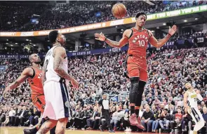  ?? FRANK GUNN THE CANADIAN PRESS ?? DeMar DeRozan’s assists are up, his shot totals are down, and the 55-20 Raptors are far less reliant on his sublime offensive skills.