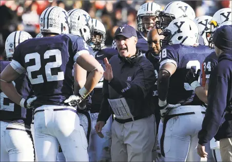  ?? Jessica Hill / Associated Press ?? Yale football coach Tony Reno will use the fall to develop the Bulldogs’ young players since the Ivy League decided to cancel all fall sports.