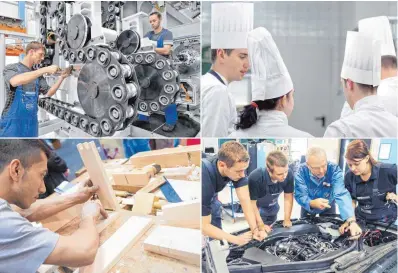  ?? FOTO: DPA ?? Die IHKs werben für die duale Ausbildung. Es gibt eine große Palette attraktive­r Berufe mit hervorrage­nden Entwicklun­gschancen. Industriem­echaniker, Koch, Tischler und KFZ-Mechatroni­ker gehören dazu.