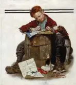  ??  ?? Norman Rockwell (1894-1978), Little Boy Writing Letter,
1920. Oil on canvas, 261/8 x 231/8 in., signed lower right: ‘Norman/ Rockwell’. Estimate: $1/1.5 million SOLD: $1.7 million