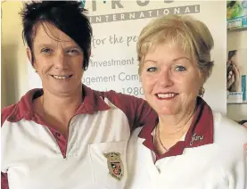  ??  ?? CLUB PRIDE: Adele Wood, left, and Jane Armitage from Port Alfred Bowling and Croquet Club, representi­ng Eastern Areas, came third in the Eastern Province Pairs playoffs