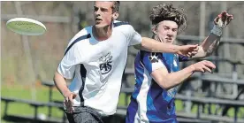  ?? CLIFFORD SKARSTEDT EXAMINER ?? TASSS Griffins’ Michael Parajka intercepts a pass intended for a Clarington Coyotes player.