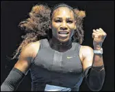  ??  ?? Serena Williams celebrates her win over Barbora Strycova. Her sister Venus won today to advance to the semifinals.