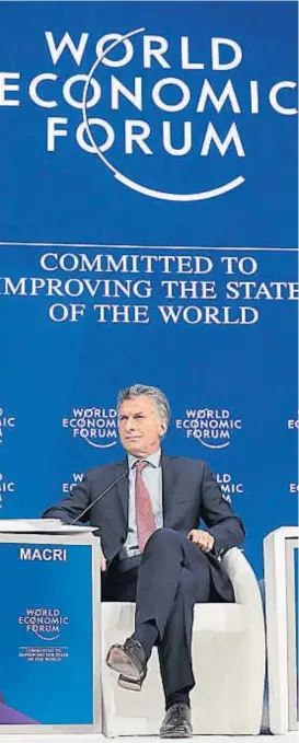  ?? (AP) ?? Conferenci­a. Macri habló ayer en Davos y dejó claro que el acuerdo del Mercosur con la Unión Europea es clave para Argentina.