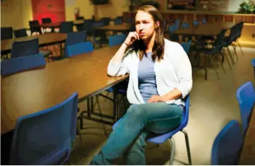  ??  ?? Sara Brady, a teacher at Dennis Franklin Cromarty High School who runs a team that tries to assist indigenous students, said, “It’s the best job I’ve had, but it’s also the saddest.” Ian Willms for The New York Times