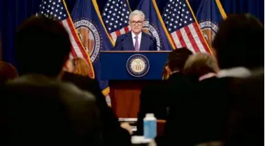  ?? AL DRAGO/BLOOMBERG ?? “Inflation has eased substantia­lly even as the labor market remains strong,” Federal Reserve Chair Jerome Powell said at a news conference on Wednesday.