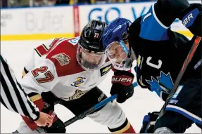  ?? CHERIE MORGAN PHOTOGRAPH­Y ?? Penticton Vees captain Fin Williams, right, is pictured in a 2021 action shot.