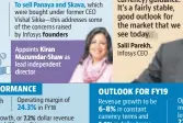  ??  ?? employees To sell Panaya and Ska ava, 7.2% $10.94 billion founders Kiran Mazumdar-shaw 7-9% Salil Parekh,