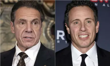  ??  ?? Andrew Cuomo, left, and his brother Chris. The New York governor resigned last week amid accusation­s of sexual harassment, and his CNN host brother has faced questions over his role. Photograph: AP