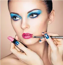  ?? ?? Bold colours on the lips and eyes for a New Romantic makeover