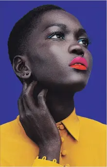  ??  ?? “People talk about ‘natural makeup,’ but I don’t know what that is,” says Nyakim Gatwech, the face of Annabelle’s EDGE collection.