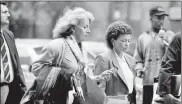  ?? CHESTER HIGGINS, JR. / THE NEW YORK TIMES ?? Linda Fairstein, chief of the Manhattan district attorney’s sex crimes unit (left) enters court with Elizabeth Lederer, the prosecutor who handled the Central Park jogger case, in August 1990.