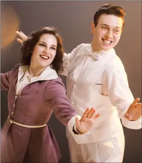  ??  ?? Paige Fraser, here with 42nd Street costar Andrew Cownden, says she has plenty in common with the lead character of the ’30s-set musical. Lindsay Elliott photo.