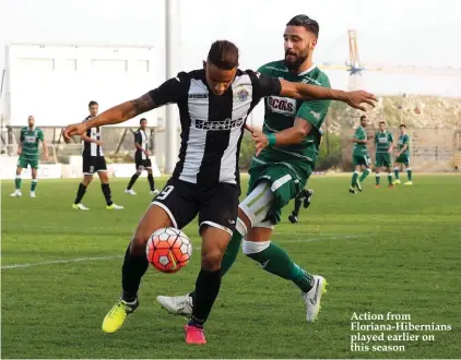 ??  ?? Action from Floriana-Hibernians played earlier on this season