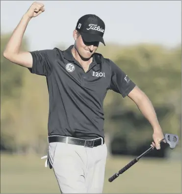  ??  ?? Webb simpson shows what it means to clinch his first win since the 2012 us Open