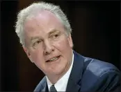  ?? BILL O’LEARY — THE WASHINGTON POST VIA AP ?? Sen. Chris Van Hollen, D-Md., speaks during the Senate Appropriat­ions committee hearing Wednesday on Capitol Hill in Washington. Democrats are trying to settle on a strategy for combating a wave of restrictiv­e voting bills from Republican-controlled states.