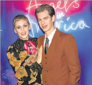 ?? AP PHOTO ?? Denise Gough, left, and Andrew Garfield attend the after party for the “Angels in America” Broadway revival opening night at Espace on Sunday in New York.