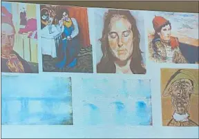  ??  ?? La Tête d’Arlequin ( en bas à dr.) a disparu en 2012 avec six autres toiles.