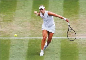  ?? Reuters ?? Germany’s Angelique Kerber in action during her quarter-final match against Russia’s Daria Kasatkina yesterday.