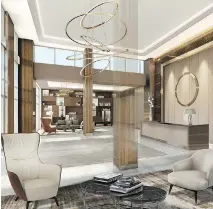  ??  ?? Équinoxe Marc Chagall’s boutique-hotel style lobby offers renters a luxurious contempora­ry feel for pride of ownership without the ownership.