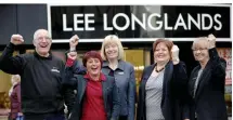  ??  ?? From left: Chris Walters, Anita Ashley, Sharon Buckley, Kay Bird and Anne Hayes were served up an early Christmas present in the form of jobs at the city’s new Lee Longlands department store in December 2013