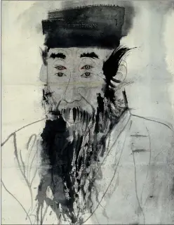  ??  ?? A portrait of Hwang Hee, the respected scholar from Yi dynasty, by Kim Ho-suk.