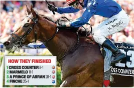  ?? REUTERS ?? Late charge: Kerrin McEvoy and Cross Counter triumph