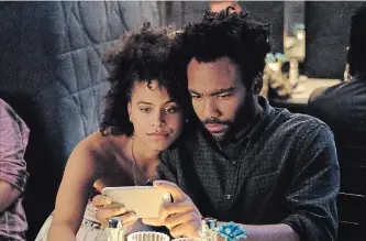  ?? FX ?? Zazie Beetz (Van) and Donald Glover (Earnest ‘Earn’ Marks) star in Atlanta, for which Beetz has received an Emmy nomination.