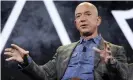  ??  ?? Jeff Bezos sells about $1bn of Amazon stock annually to fund his space company Blue Origin. Photograph: John Locher/AP