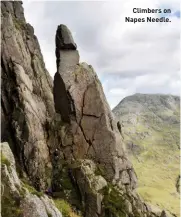  ??  ?? Climbers on Napes Needle.