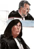  ?? (Croquis d’audience Rémi Kerfridin) ?? L’avocat général Guy Bouchet et Me Caroline Dallest étaient d’avis que le braquage de la poste des Milles devait être rajouté au passif d’Olivier Garofalo.