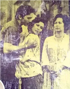  ??  ?? Phillip, Charito and Lolita, stars of Larawan. Left: Director Lino Brocka.