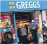  ??  ?? Greggs is facing pressures from rising costs.