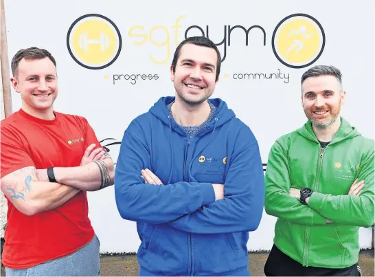  ?? ?? Smokin’ hot Owner Andrew McGee and staff Chris Malone and Martin Barrett were nominated for the National Fitness Awards Regional Gym Of The Year