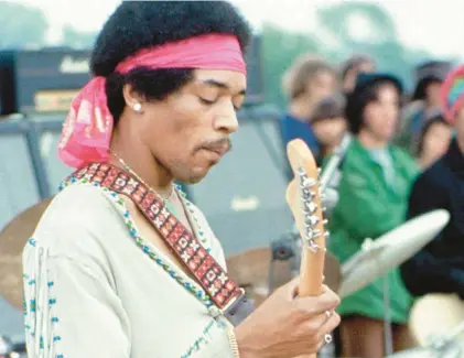  ?? HENRY DILTZ ?? Jimi Hendrix onstage in August 1969 at the Woodstock music festival.