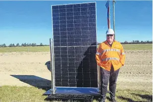  ?? PHOTO: RNZ ?? Renewable . . . Genesis chief executive Malcolm Johns at the site of a new solar farm in Mid Canterbury.