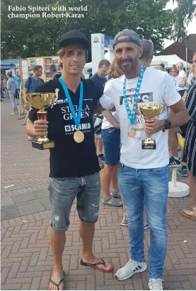  ??  ?? Fabio Spiteri with world champion Robert Karas