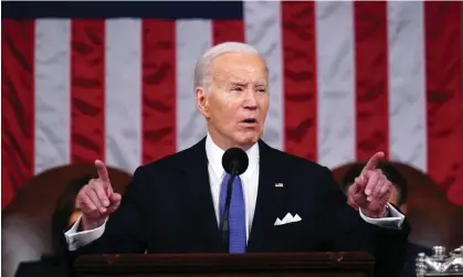  ?? Photograph:Shawn Thew/AP ?? ‘Democrats had reason to be nervous about Biden’s performanc­e ahead of the speech.’