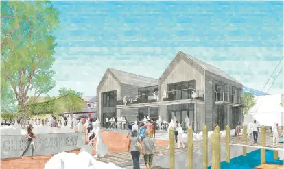  ?? BCT DESIGN GROUP IMAGES ?? The City Dock Welcome Center is projected to cost $59 million. The design, inspired by architectu­re found on Maryland’s Eastern Shore, was chosen with the intent of giving visitors views of the waterfront.