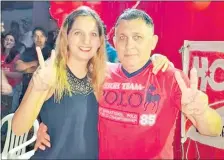  ??  ?? Camila Celeste Sarurbbi Zacarías con su padre, el exdiputado colorado Luis Sarubbi.