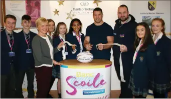  ??  ?? At the Build a Bank launch at Coláiste Bhríde Carnew were: Lillian Byrne, James Doyle, Linda Dunne (principal), Marie Doyle, Aishling Winterboth­am, Alanna Davidson, Sean O’Brien, Peter Cooney (Bank of Ireland), Molly McDermott and Kate McConnell.