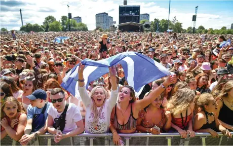  ??  ?? Festival boss Geoff Ellis, below-left, said the vaccine programme’s success was proving to be reason for optimism